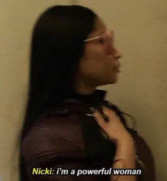 Woman in profile with "I'm powerful" caption