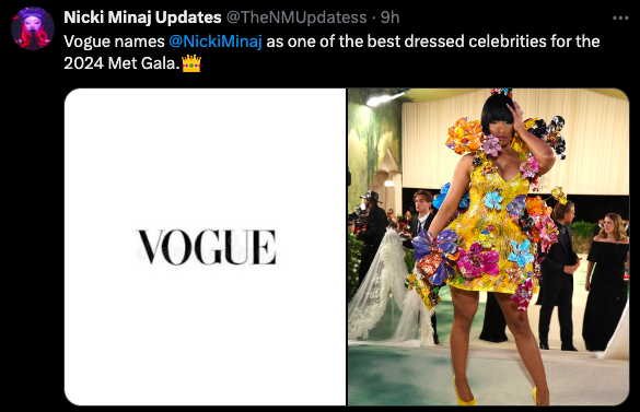 Queen of the Ball (and the Garden): Nicki Minaj Dominates the 2024 Met Gala