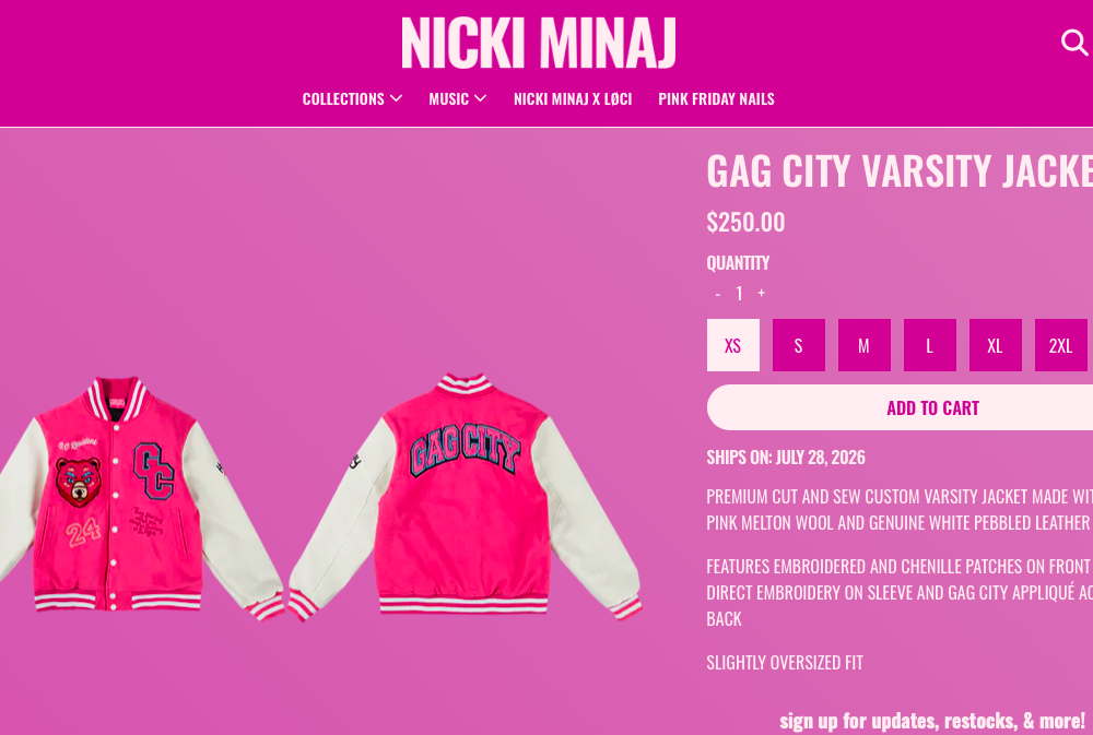 👑⭐ Gag City Varsity Jacket Is Back in Stock!