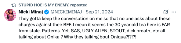 Screenshot of a critical social media post