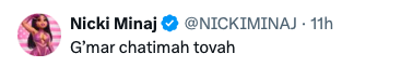 Yom Kippur Blessings from Nicki Minaj, GagCityNews.com & the Barbz, Romanz andKenz ✡️🤍